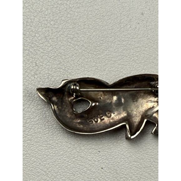 Sue B. Sterling Silver Brooch Jumping Dolphins - Picture 7 of 10